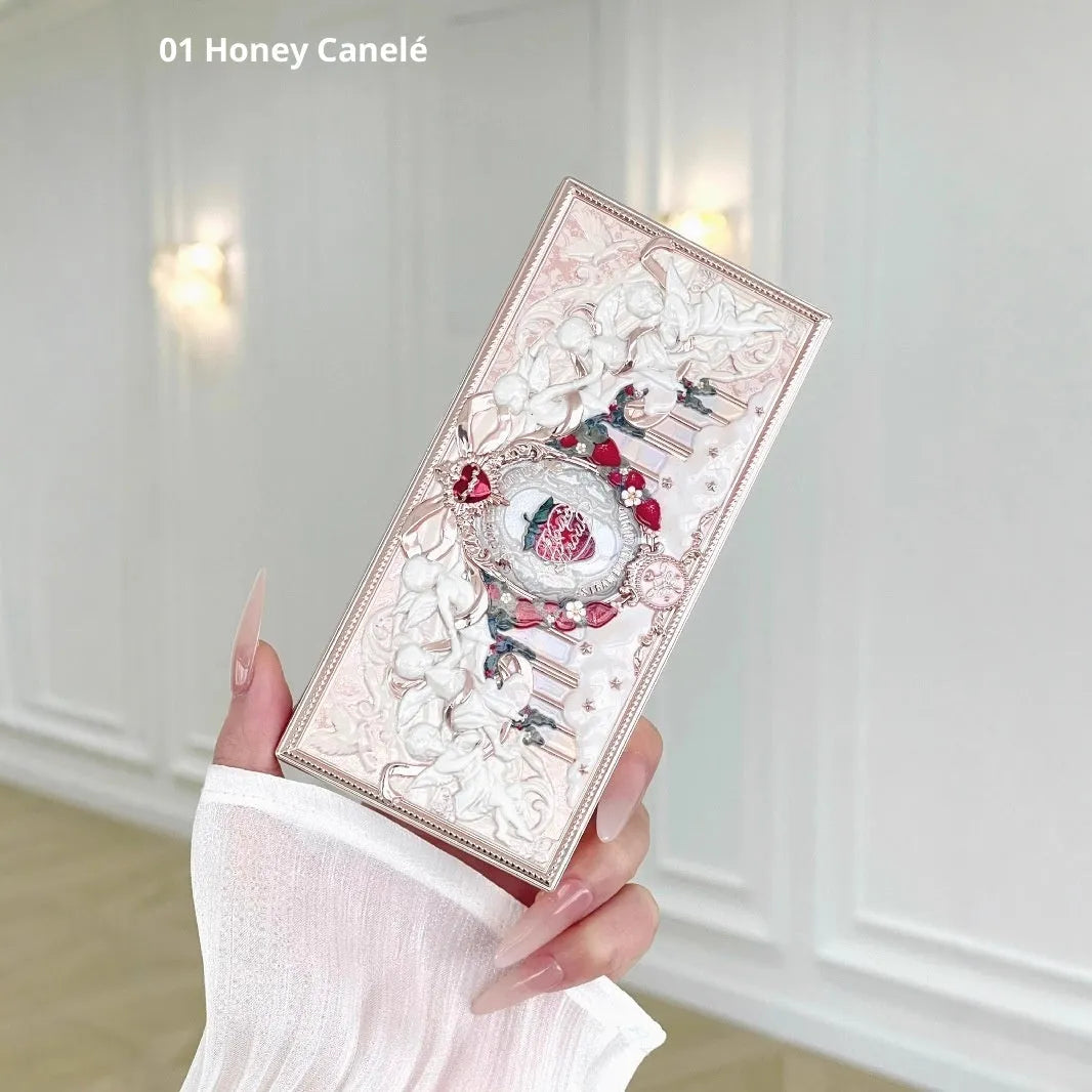 Blush integrated highlight contour compact Cupid series honeydew plate 01 and strawberry cream blackcurrant GB 02