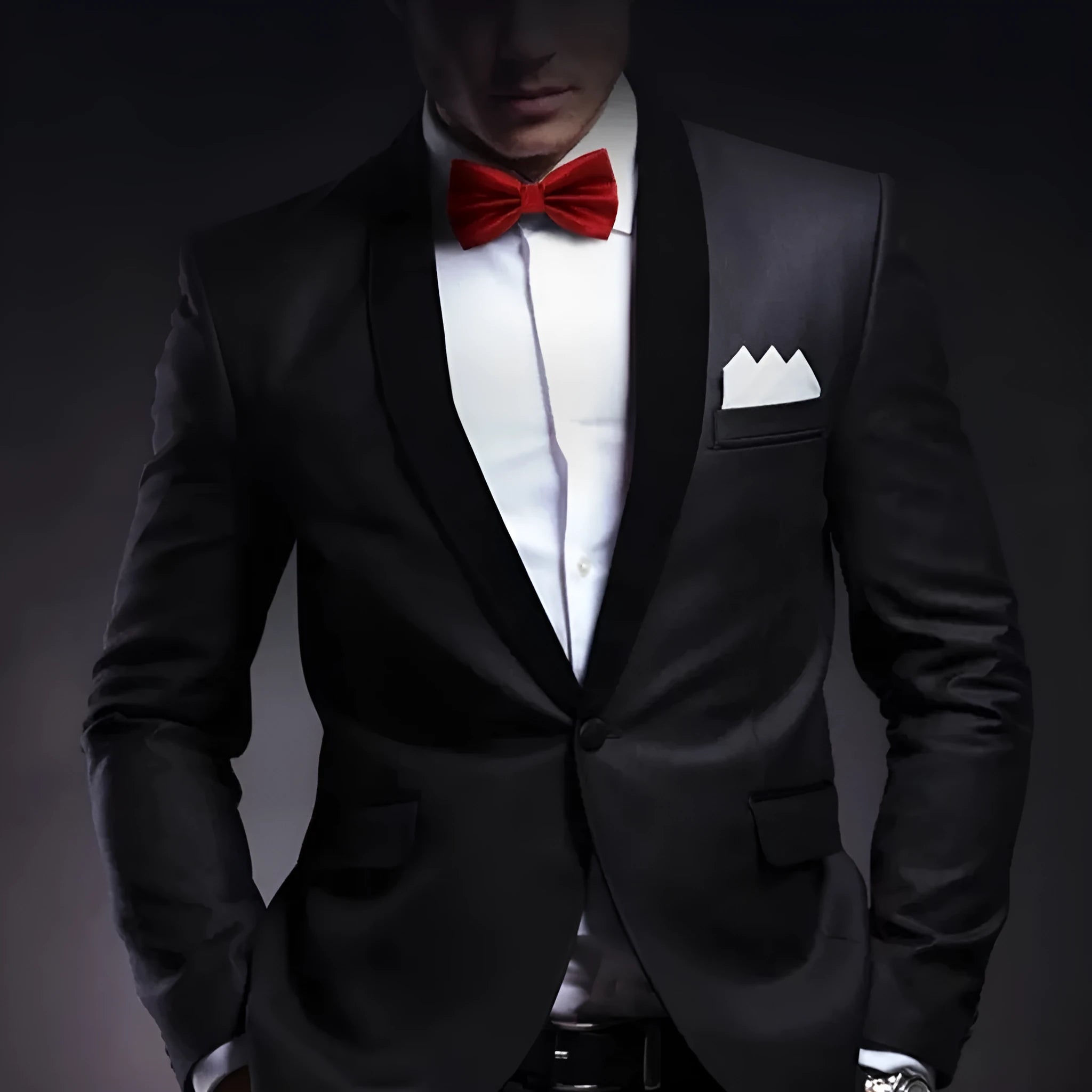 Men's solid colour bow tie 12x6cm polyester flat head design for formal weddings business wear