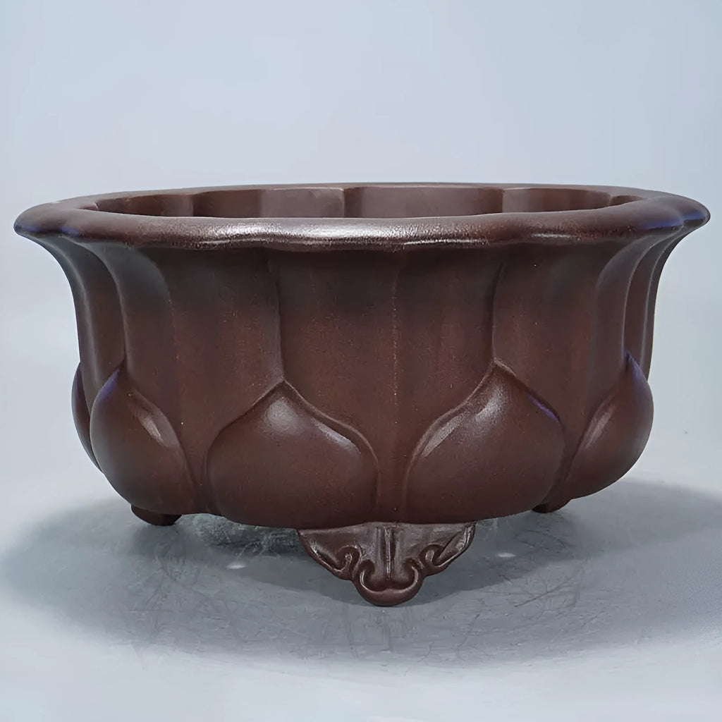 Purple sand succulent flower pot 37x37x20cm with antique Chinese design