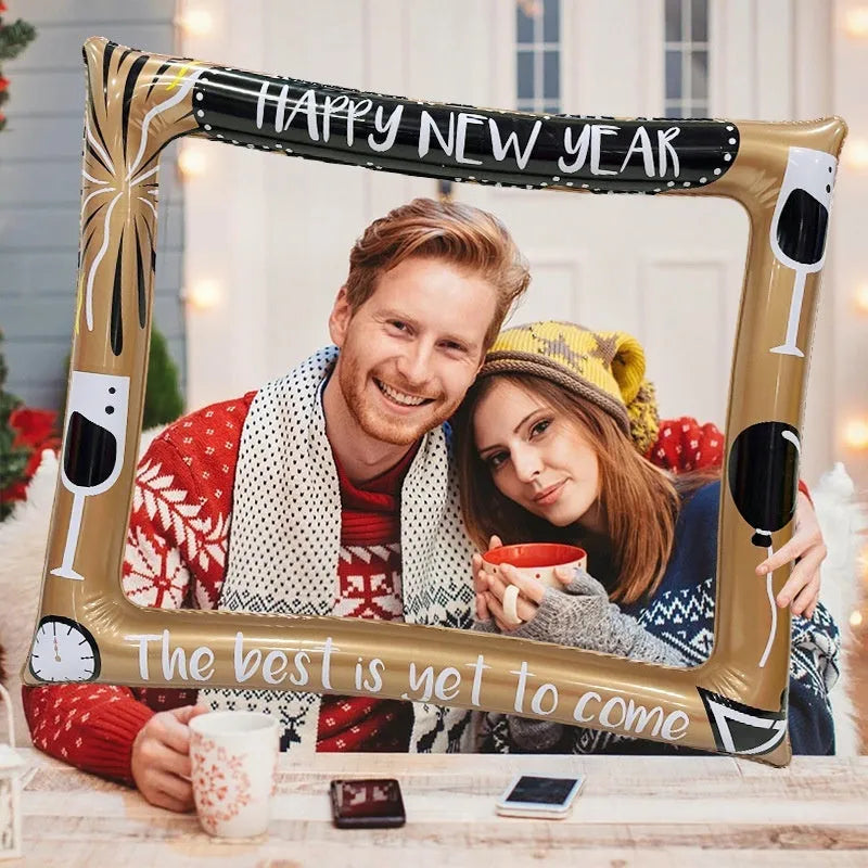 Christmas inflatable photo frame PVC interactive toy for youth photography and parent-child activities