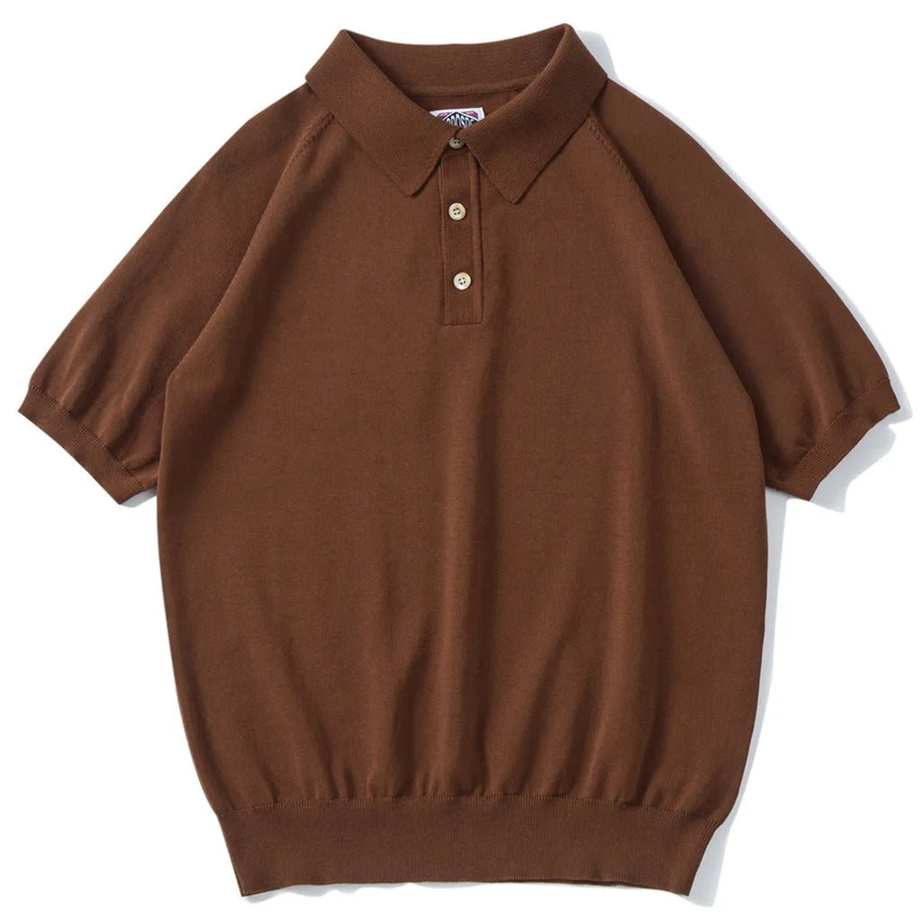 Retro slim fit cotton short-sleeved T-shirt for men in dark brown