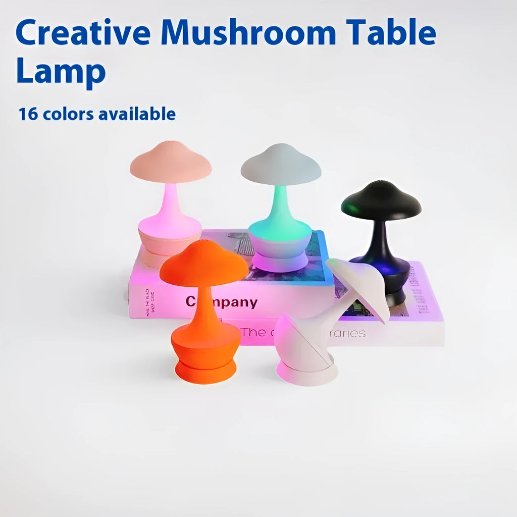 Tumbler mushroom lamp in ABS, 90 x H160mm, RGB16 rechargeable bedside night light