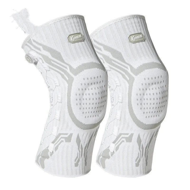 Grey white professional sports knee pads for basketball football badminton in M L XL sizes