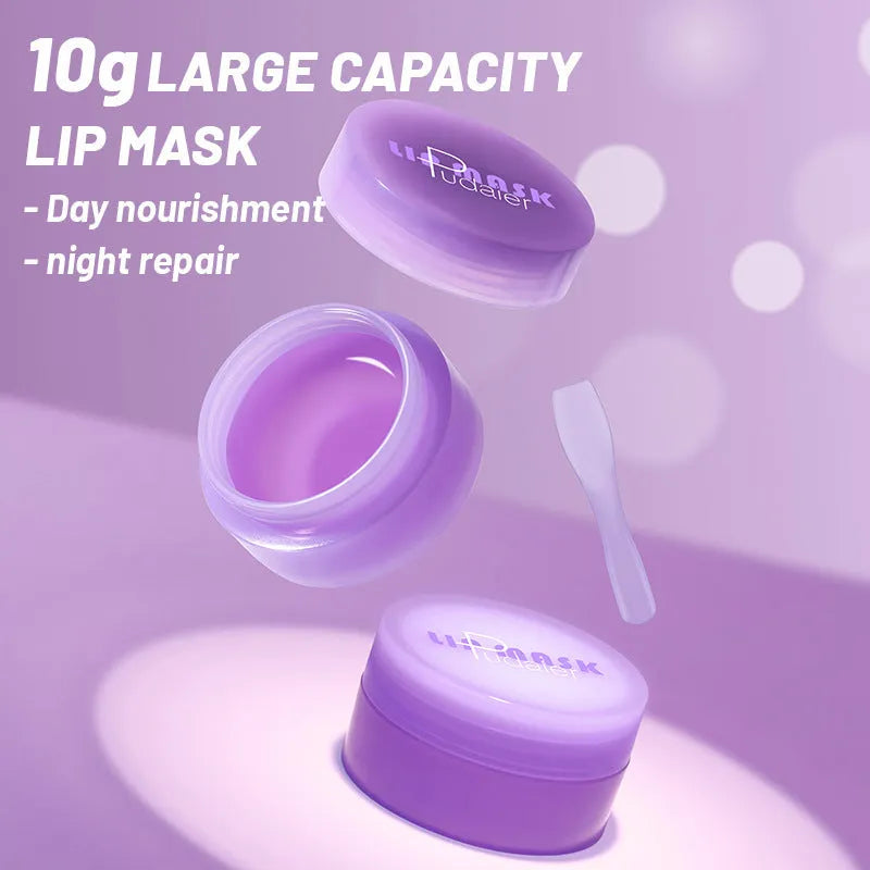 Exfoliating lip balm 10ml pot with lip film and scraper tool