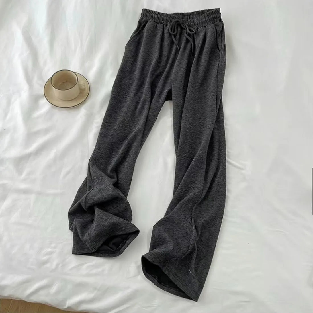 Grey three-piece women's casual sports suit with long sleeve princess top, shorts and vest, sizes L to 4XL