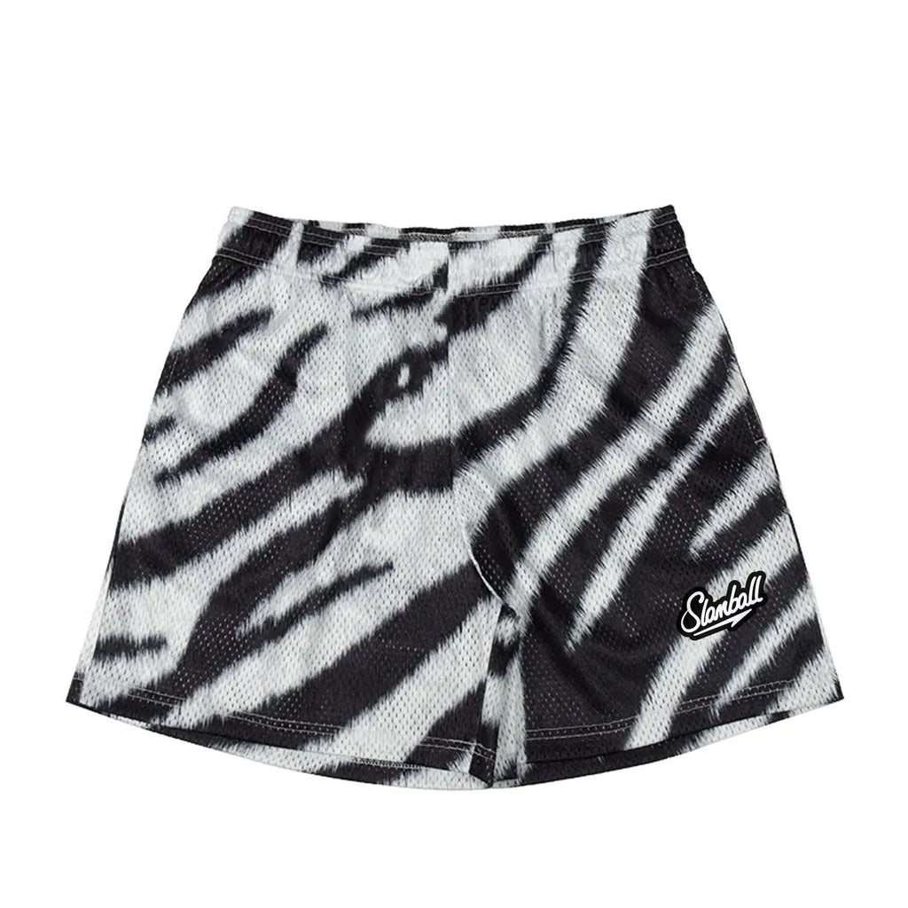 Men's leopard print quick dry fitness shorts for basketball and running training