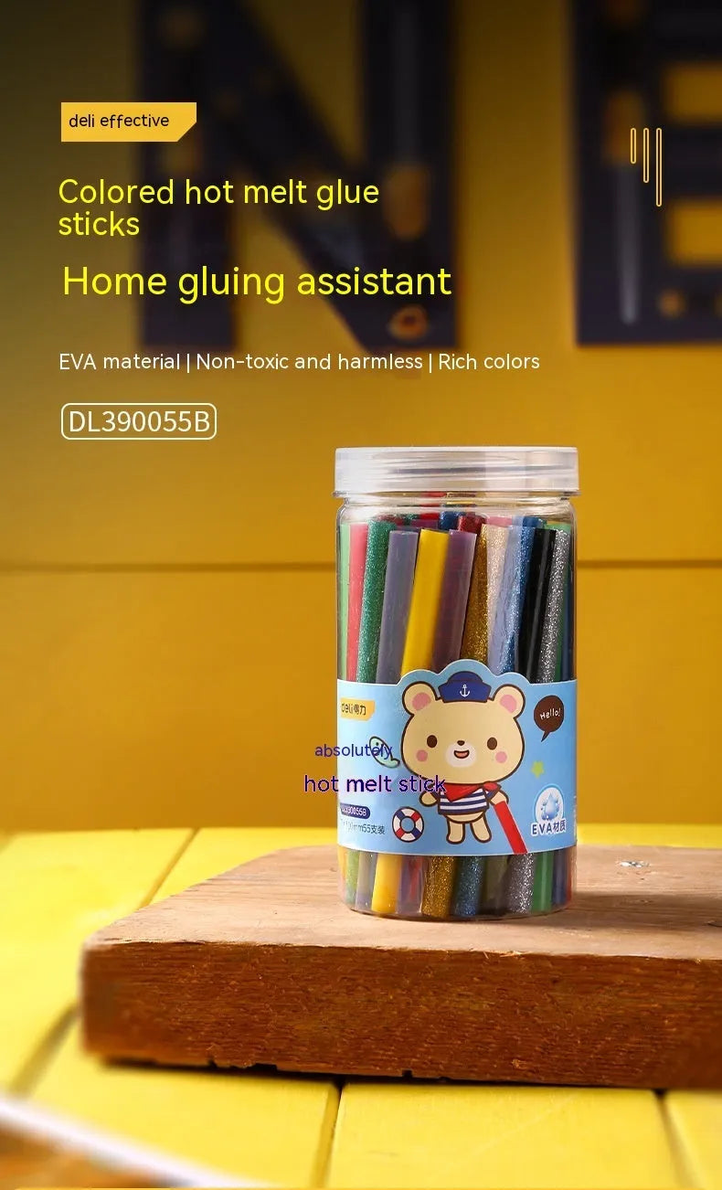 55 transparent hot melt glue sticks with 7mm diameter for craft and repair projects