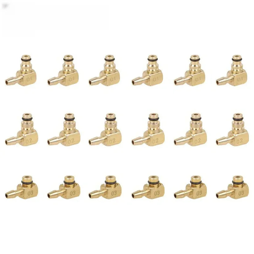 Brass and plastic fuel injection flow meter diagnostic tool with oil return measuring instrument