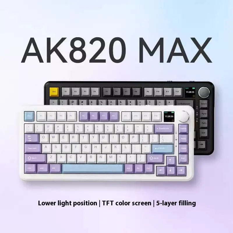 Three-mode wireless mechanical keyboard with black, grey and yellow colour scheme and included accessories