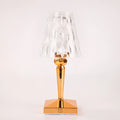 Portable rose gold touch night light with rechargeable dimming on table