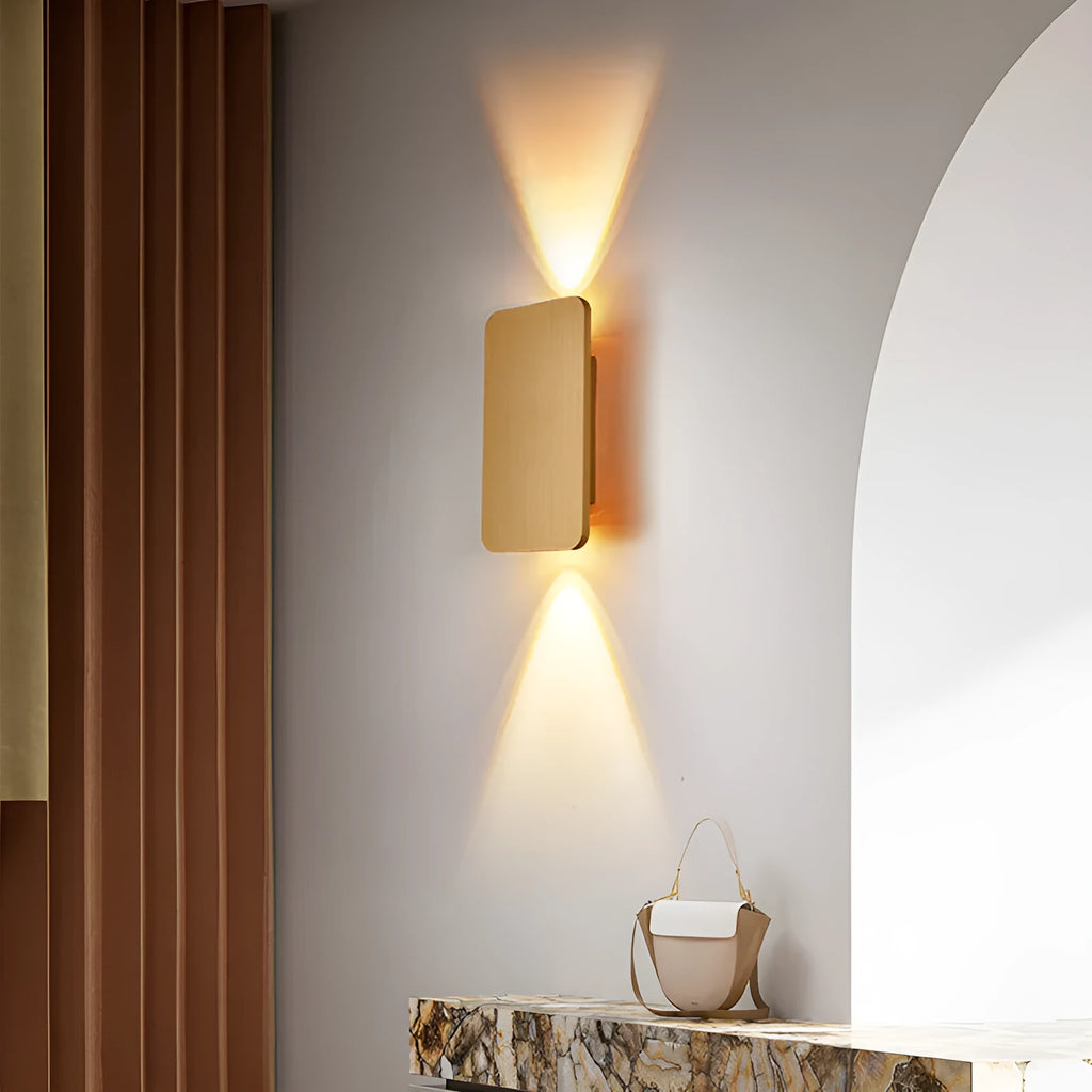 Minimalist Nordic LED wall lamp in black gold coffee or grey finish with warm neutral or white light option