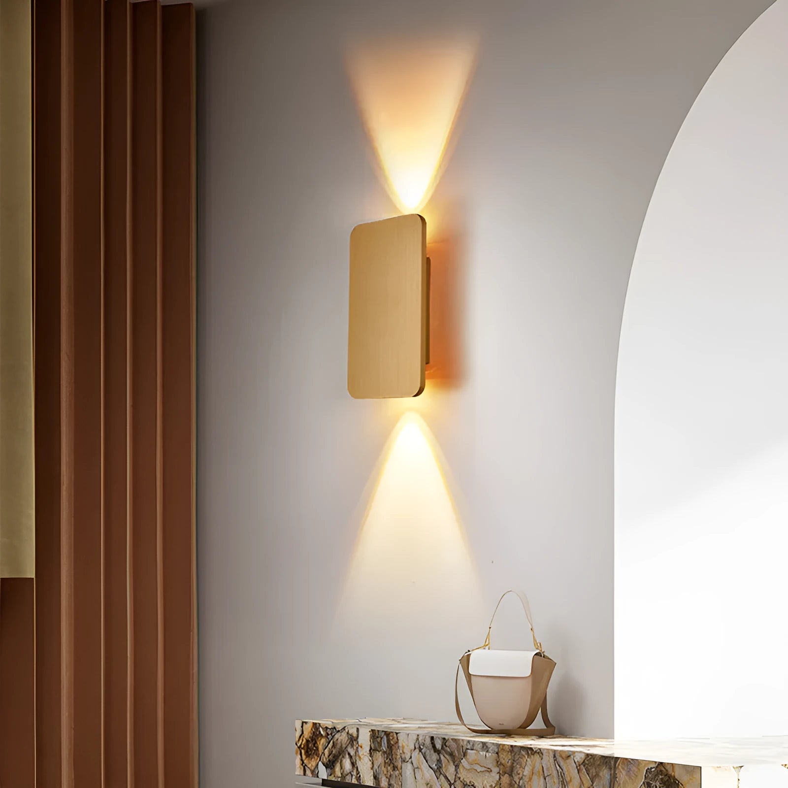 Minimalist Nordic LED wall lamp in black gold coffee or grey finish with warm neutral or white light option