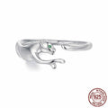 Silver-coloured alloy open ring with leopard print design and adjustable unisex band