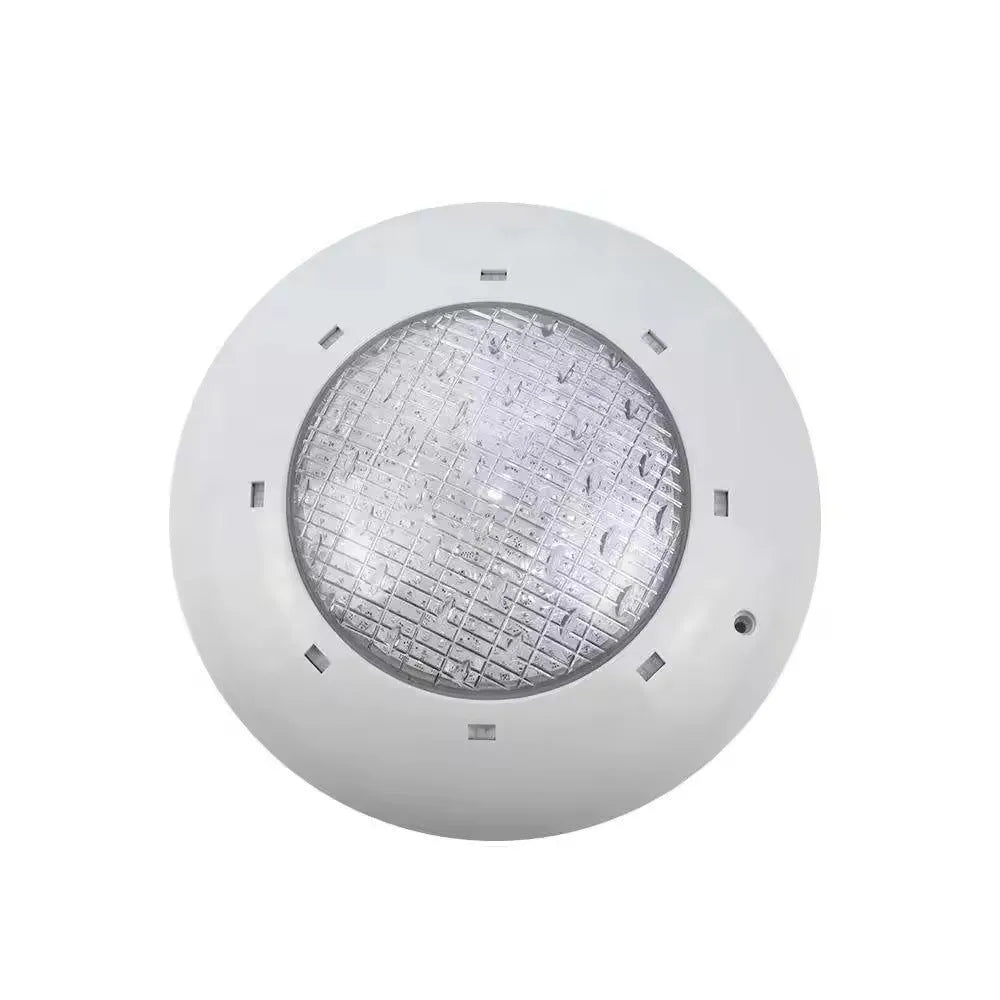 Round IP68 underwater wall-mounted lamp, 280mm diameter, 70mm thick, plastic shell, AC12V, warm white or RGB pool light