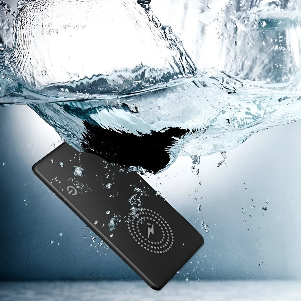 Black slim Find My compatible Bluetooth tracking card with rechargeable battery for keys and wallets.