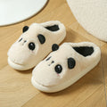 Panda-themed cotton and linen toe ring slippers with non-slip PVC soles