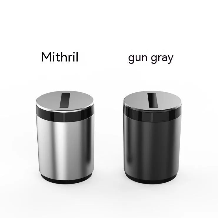 Silver aluminium alloy induction ashtray with automatic opening lid for car and home use