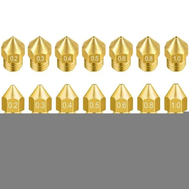 MK8 brass 3D printer nozzle 0.4mm M6 thread input 1.75mm for Creality 44 pack