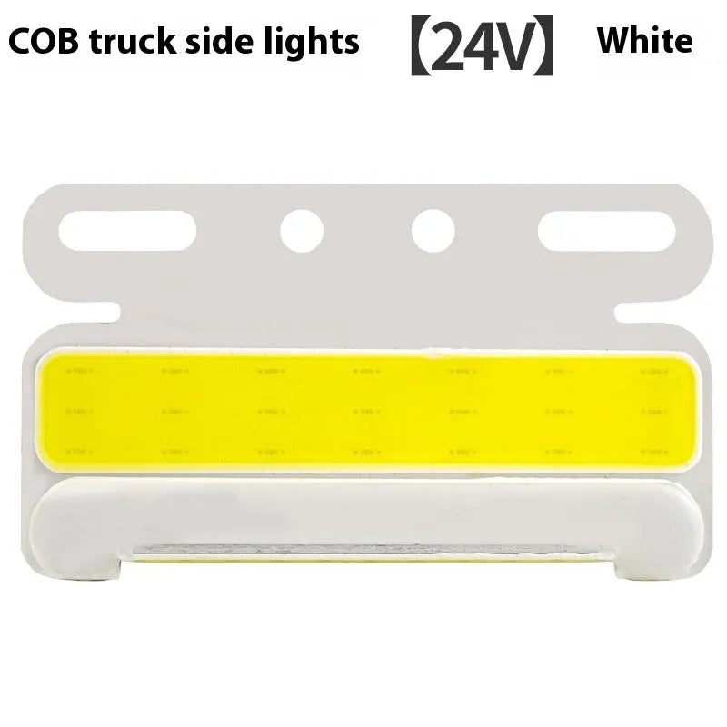 Waterproof aluminium COB LED truck side light for 12V and 24V commercial vehicles.