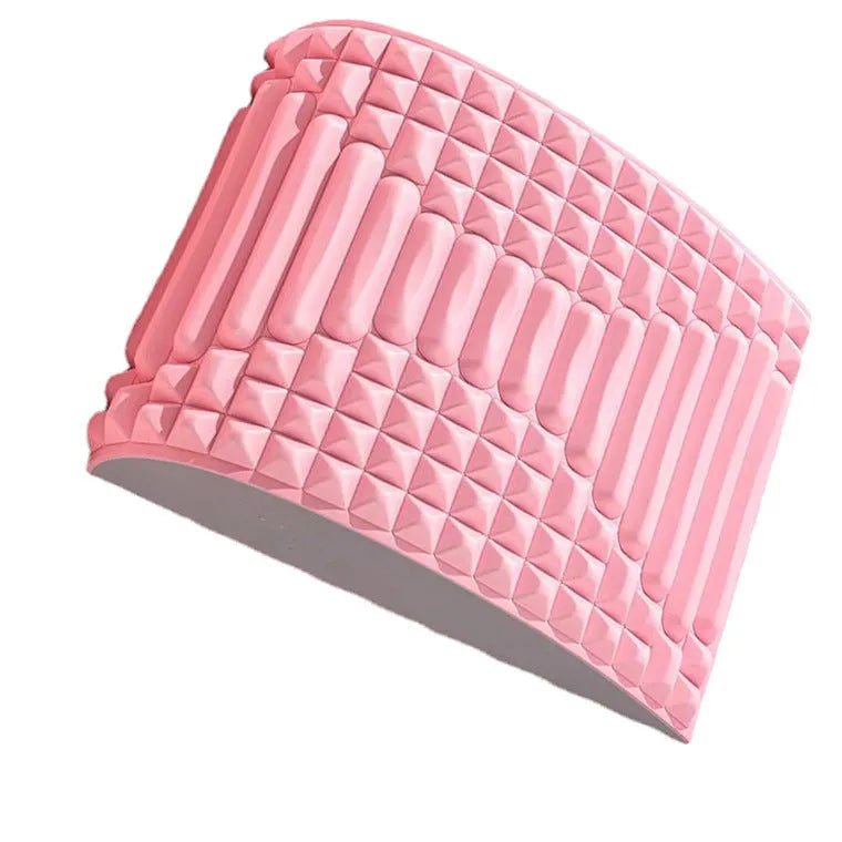 Blue back stretcher pillow for lumbar support with acupressure massage function