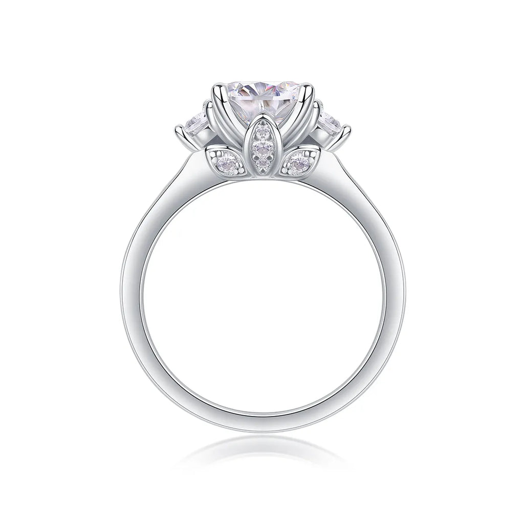 Starry Night Brilliance gold-plated S925 silver wedding ring set with 2-carat moissanite in gift box