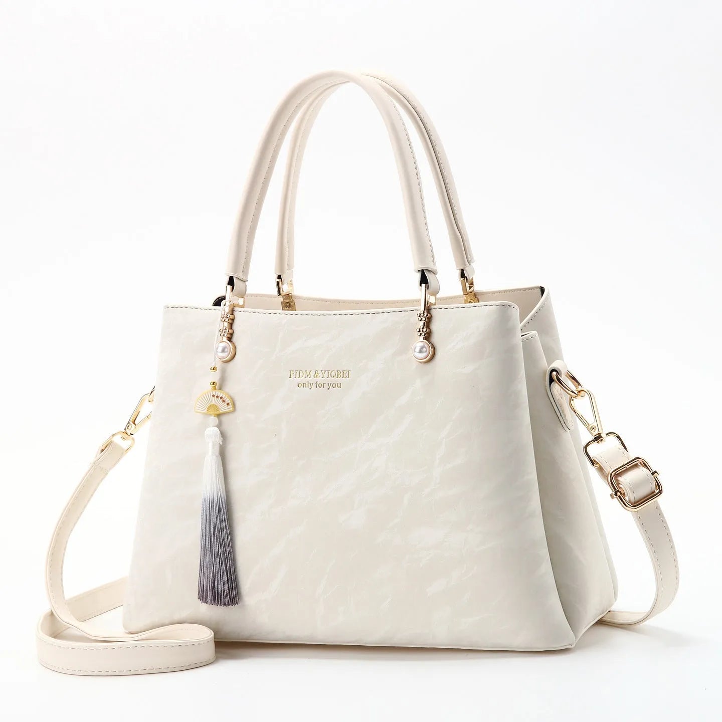 Women's horizontal square PU handbag with slit pocket in ethnic colour options
