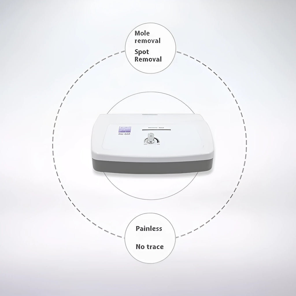 Professional white electronic beauty instrument for spot and mole removal with adjustable power settings