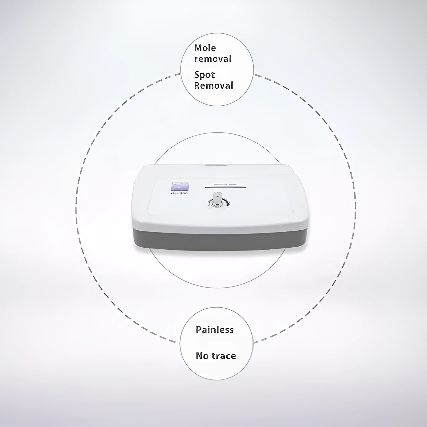 Professional white electronic beauty instrument for spot and mole removal with adjustable power settings