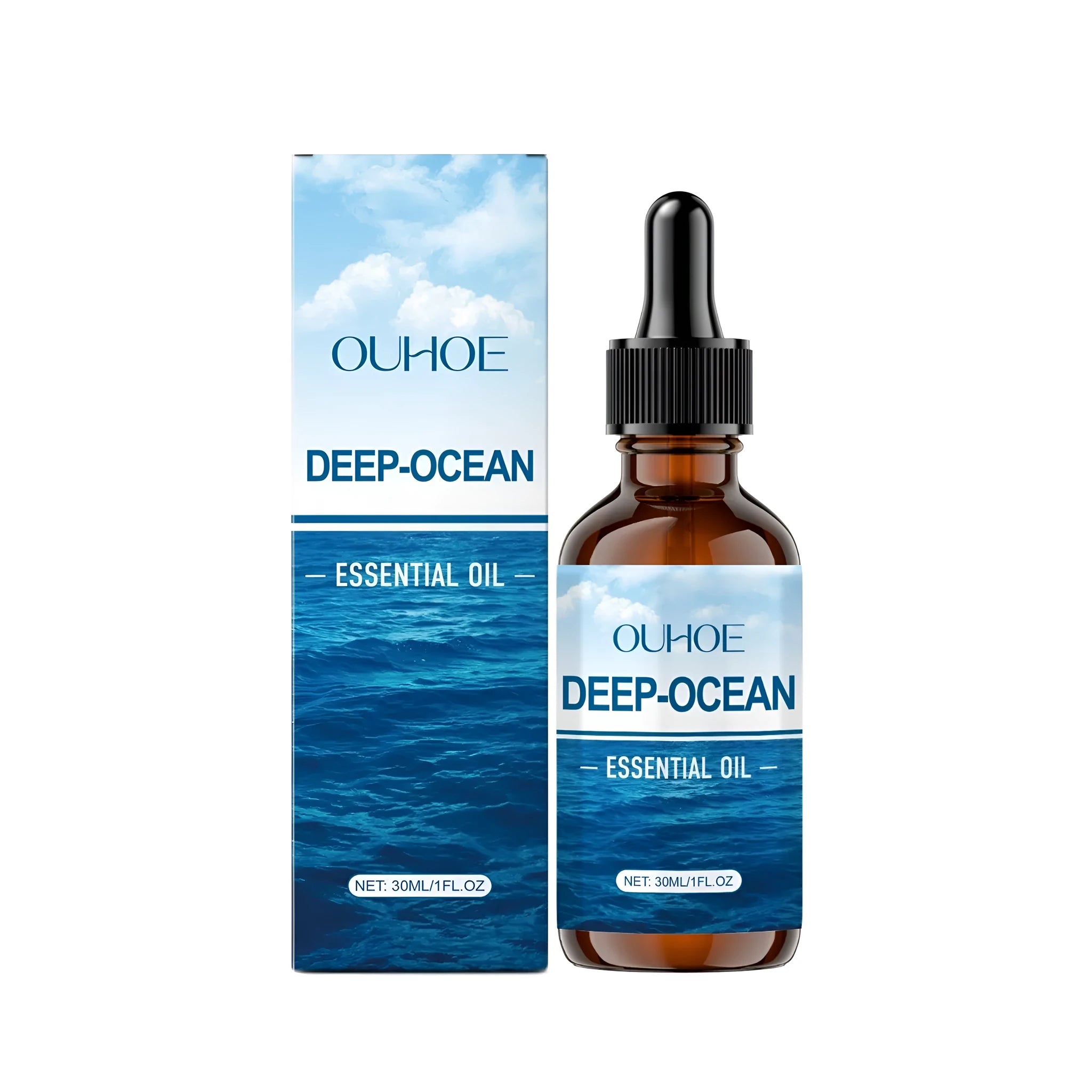 30ml glass bottle of deep-ocean essential oil with natural ingredients