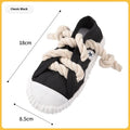 Plastic dog slippers toy with sound mechanism in yellow, black, or blue colours for chewing and interactive play