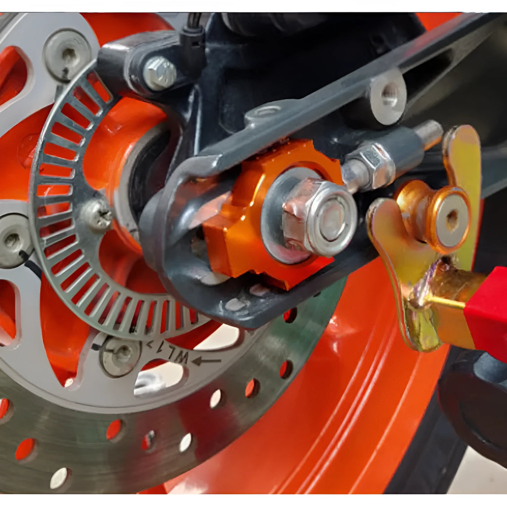Orange KTM motorcycle rear fork regulator screw pair for DUKE 200 390 990