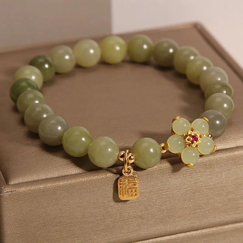 Grey jade coloured alloy bracelet for women, casual fashion jewellery style.