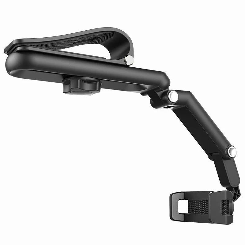 Car multi-function mobile phone bracket in black and green colour, showing one-clip stable design.