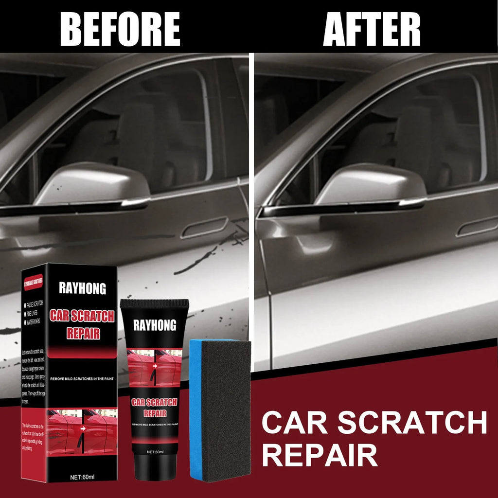 60ml car scratch repair wax tube with applicator pad for automotive paint maintenance