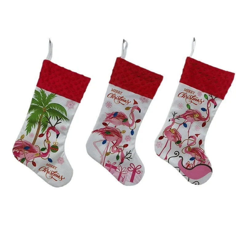 Cloth Christmas stocking measuring 46x28 cm in American holiday style
