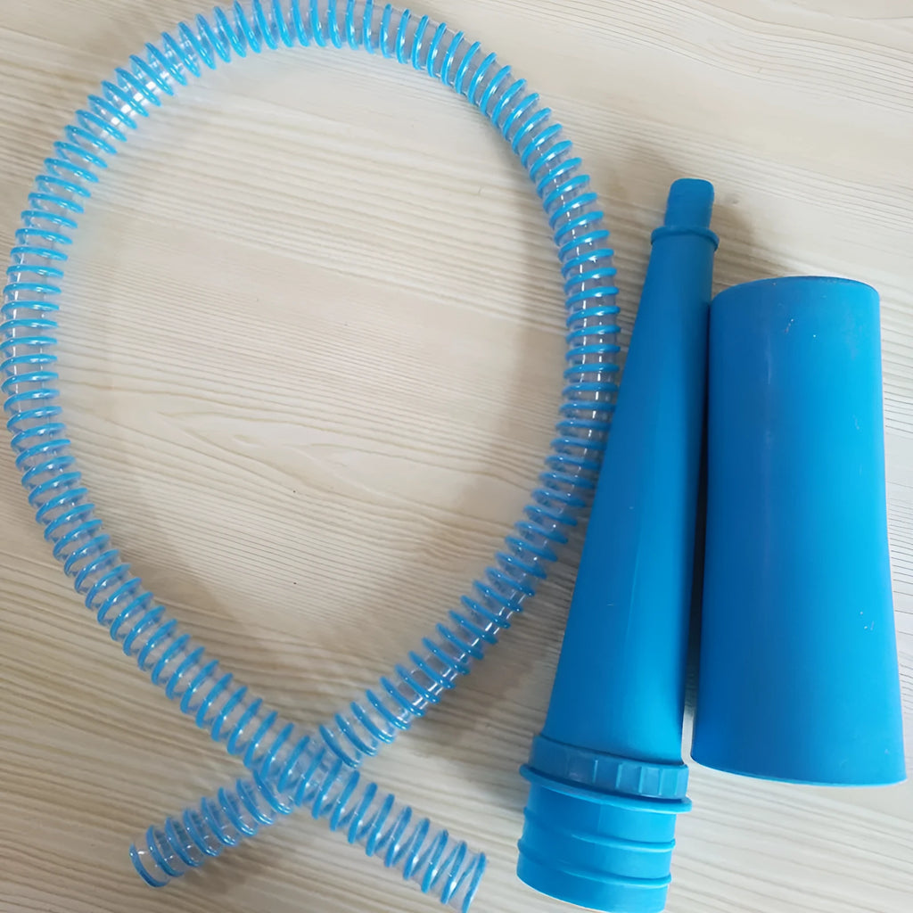 Blue vacuum cleaner suction pipe attachment with round head for washing machine dust removal, 114cm length