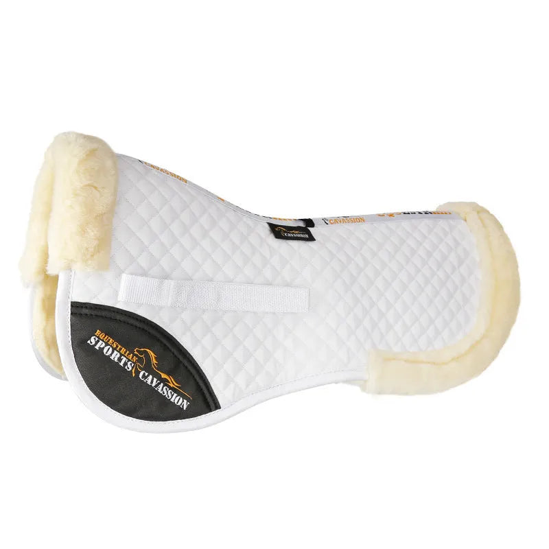 Riding saddle pad for shock absorption and waist protection in equestrian and cycling sports
