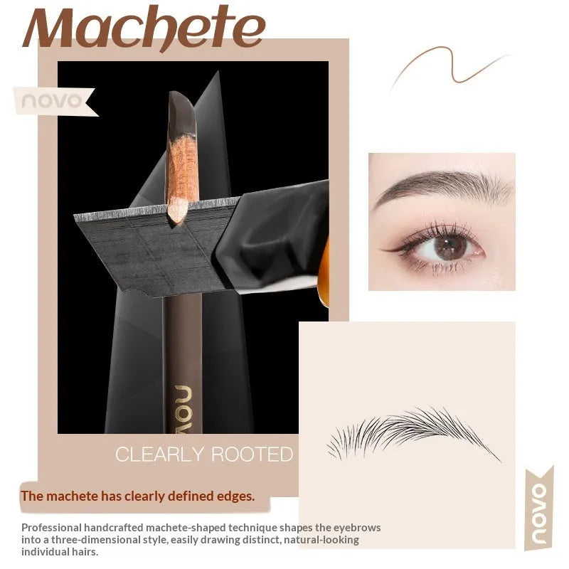 Natural Shaping Machete smudge-proof double-ended eyebrow pencil with brush in dark brown shade