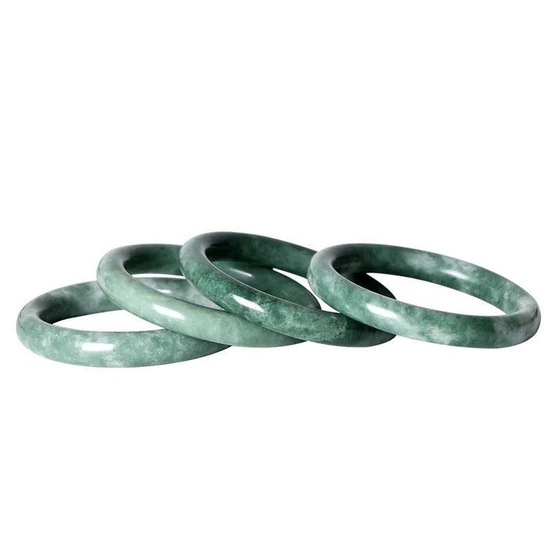 Green Guizhou Cui jade bracelet, Chinese style polished bangle, ring mouth 55-62mm