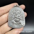 Chinese-style iron hanging pendant ornament with Aryaacalanatha Yamantaka deity geometric design