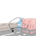 Plastic-sheathed steel cable lock for securing equipment to a roof rack or ladder.