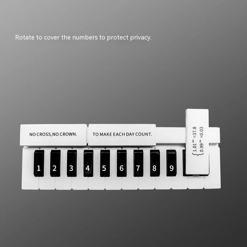 Black and white piano-shaped plastic parking sign measuring 148mm × 150mm × 48mm for temporary vehicle spaces