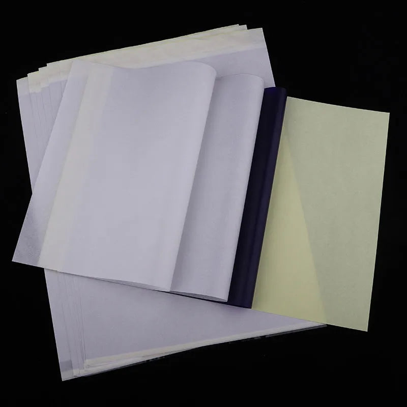 A4 tattoo transfer paper and transfer paste gel for creating tattoo stencils with clear lines