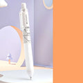 Black and white 0.5mm automatic pencils with cloud grip plastic holders on minimalist background