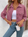 Women's retro artistic long sleeve polyester shirt coat in six colour options with loose fit design