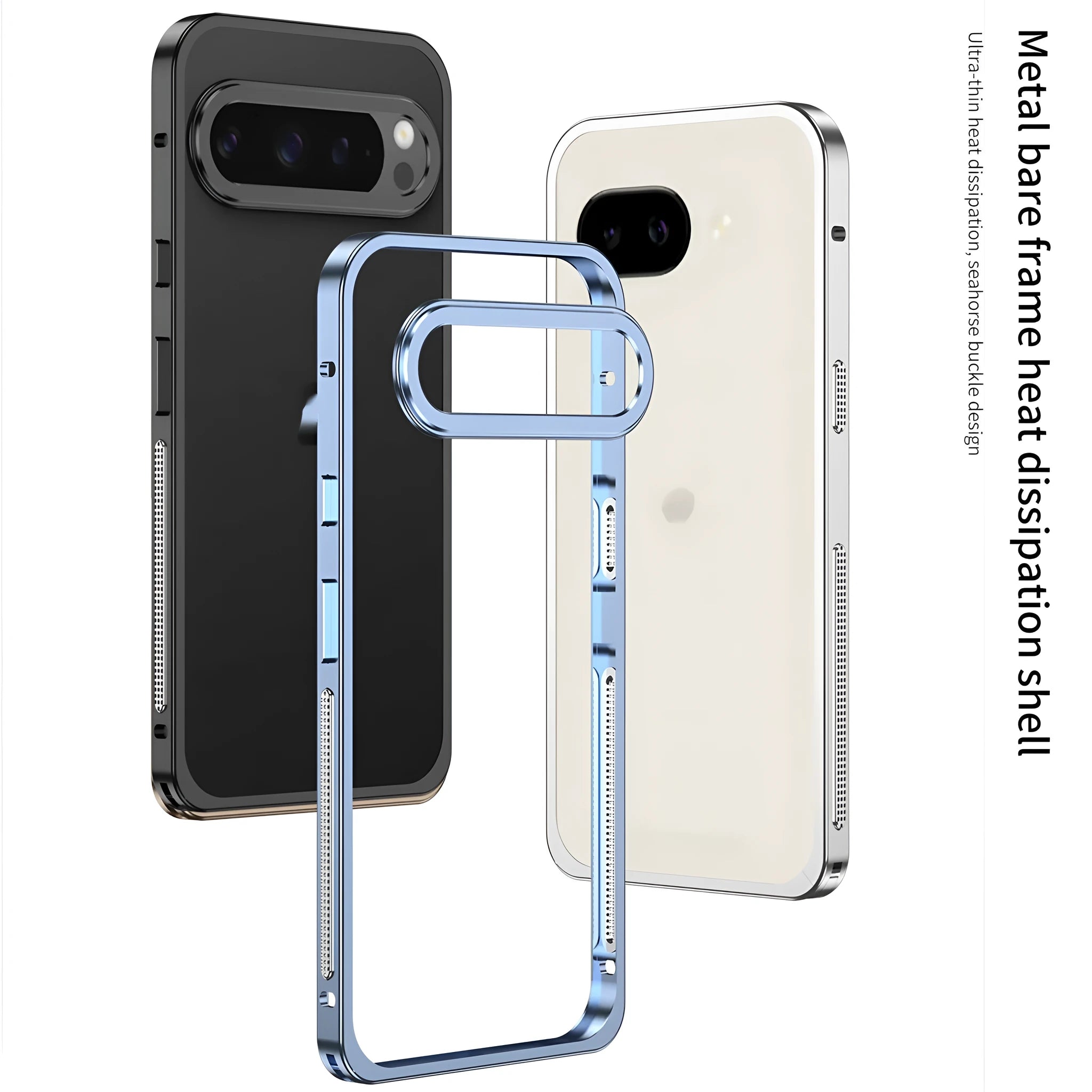 Aluminium alloy phone case for Google Pixel 9 Pro XL with heat dissipation function and protective lens case