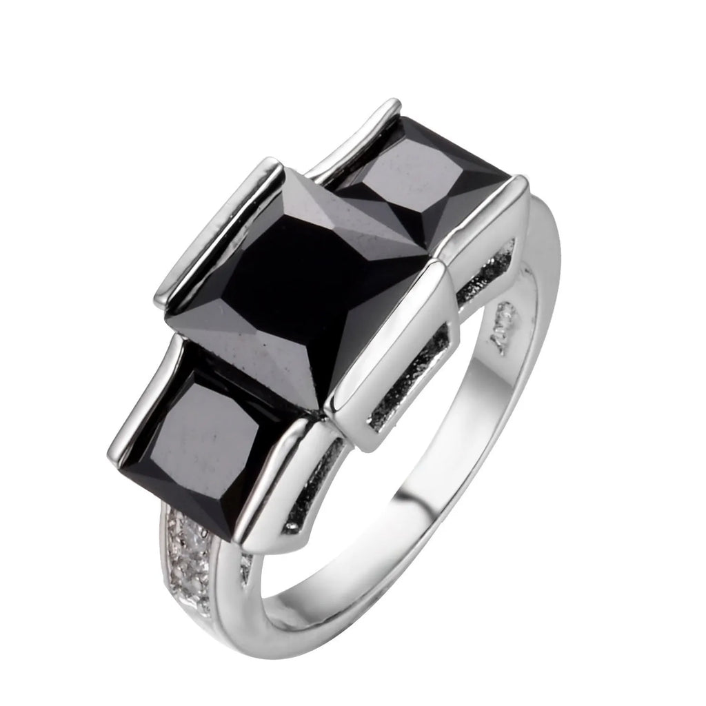 Geometric copper ring with electroplated colour finish in various colour options on size chart