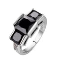 Geometric copper ring with electroplated colour finish in various colour options on size chart