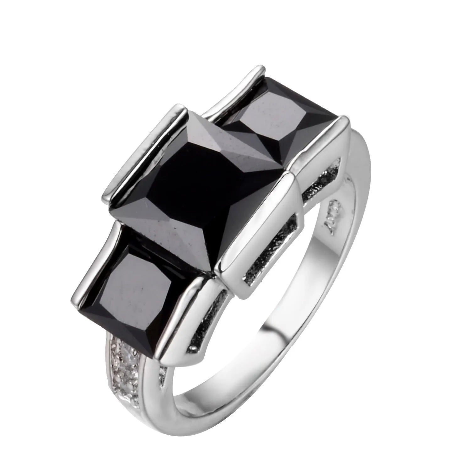 Geometric copper ring with electroplated colour finish in various colour options on size chart