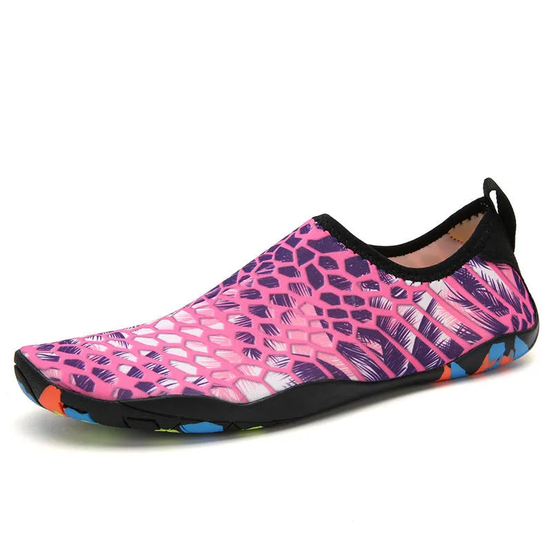 Lycra elastic fabric beach wading shoes with EVA midsole in multiple colour options
